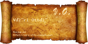 Vári Ottó névjegykártya